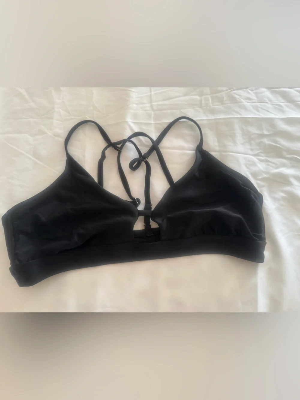 Time and Tru Black Swim Top - Supportive Scoop Neck